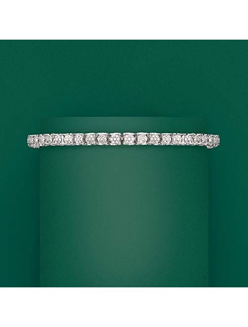 Ross-Simons 1.00 ct. t.w. Diamond Cluster Tennis Bracelet in Sterling Silver