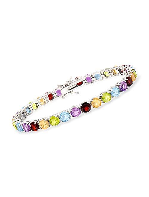 Ross-Simons 19.90 ct. t.w. Multi-Gemstone Tennis Bracelet in Sterling Silver. 8 inches