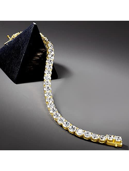 Ross-Simons 23.00 ct. t.w. CZ Tennis Bracelet in 18kt Gold Over Sterling