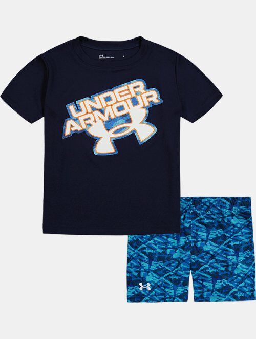 Under Armour Boys' Pre-School UA Palm Camo Short Sleeve & Shorts Set