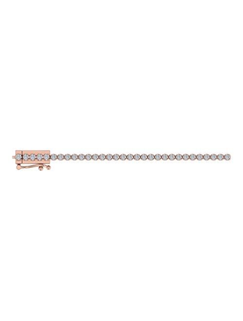 Finerock 2 Carat Diamond Tennis Bracelet in 10K Gold (6.85 Inch)