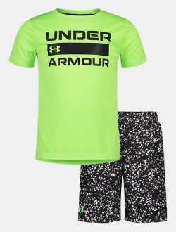 Boys' Pre-School UA Texture Macro Surf Shirt & Volley Shorts Set