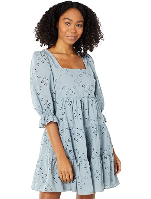 Madewell Square Neck Tiered Mini Eyelet