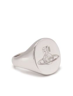 Vivienne Westwood engraved logo silver signet ring