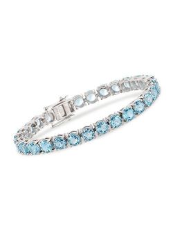 30.00 ct. t.w. Sky Blue Topaz Tennis Bracelet in Sterling Silver. 7.25 inches