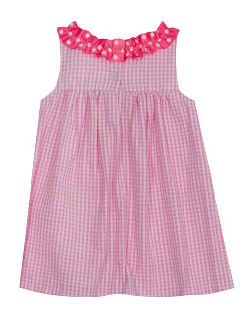 Rare Editions Baby Girls Check Seersucker Dress with Butterfly Applique