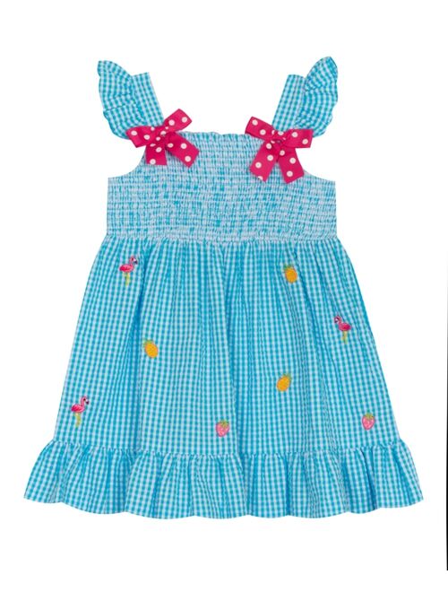 Rare Editions Baby Girls Seersucker Dress with Ribbon Bows