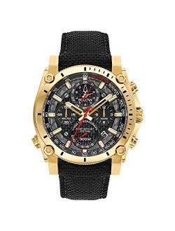 Precisionist Chronograph 97B178 Men's Watch, Stainless Steel with Black Nylon Strap, Gold-Tone