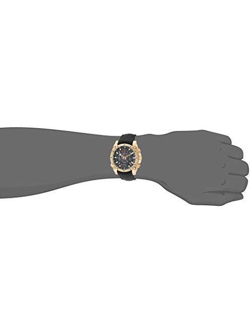 Bulova Precisionist Chronograph 97B178 Men's Watch, Stainless Steel with Black Nylon Strap, Gold-Tone