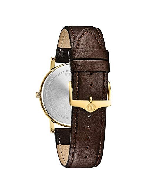Bulova Men's 97B177 American Clipper Leather Strap Watch