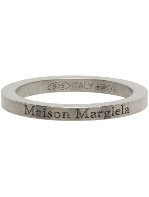 Maison Margiela Silver 2mm Logo Ring