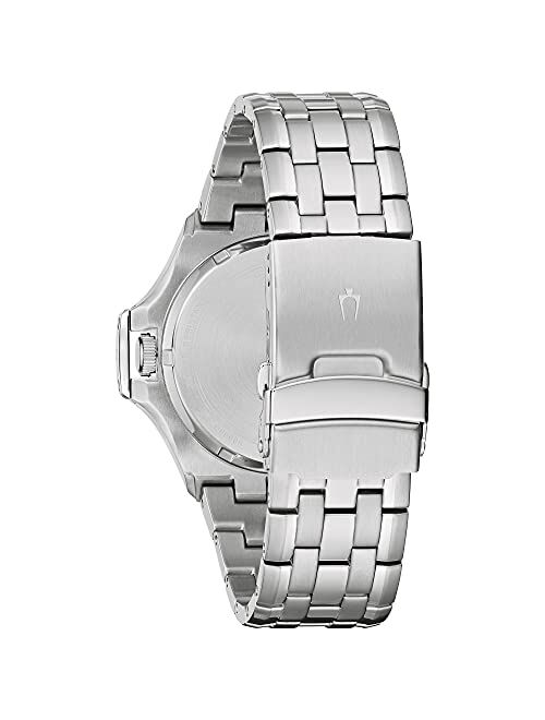Bulova Men's 98B297 Classic Quartz Day Date Dress Watch with Stainless Steel Strap, Silver, 26