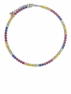 Amina Muaddi tennis rainbow necklace