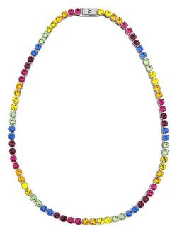 Amina Muaddi crystal-embellished Tennis necklace