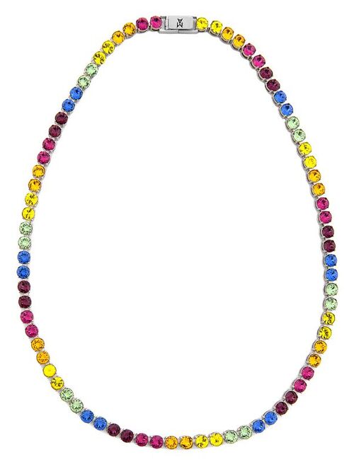 Amina Muaddi crystal-embellished Tennis necklace