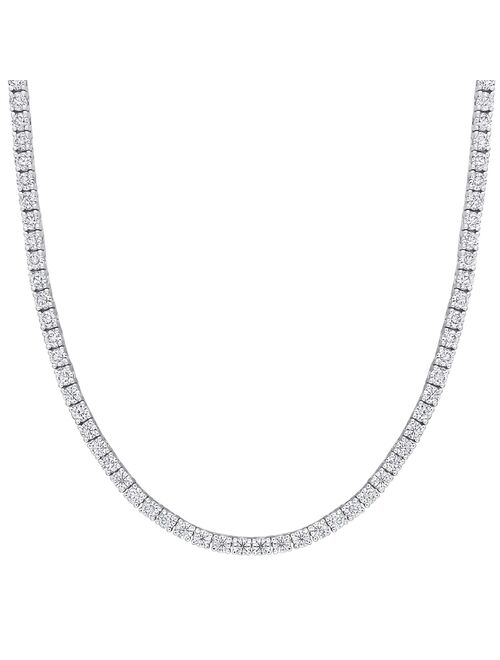 Stella Grace Sterling Silver 12 1/2 Carat T.W. Lab-Created Moissanite Tennis Necklace