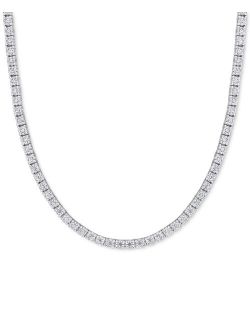 Macy's Lab-Created Moissanite 17" Tennis Necklace (12-1/2 ct. t.w.) in Sterling Silver