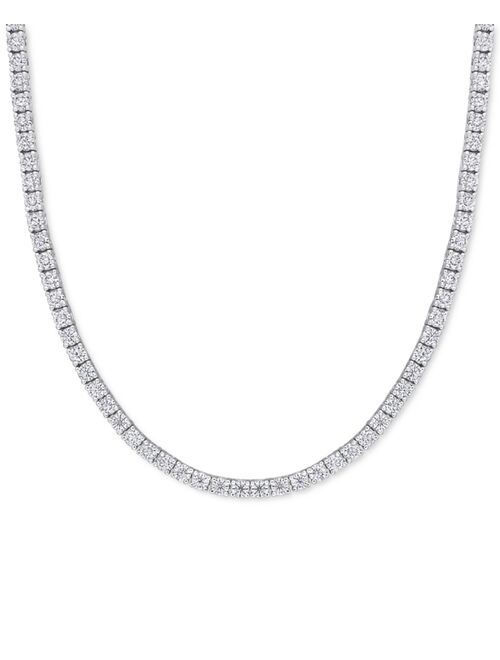 Macy's Lab-Created Moissanite 17" Tennis Necklace (12-1/2 ct. t.w.) in Sterling Silver