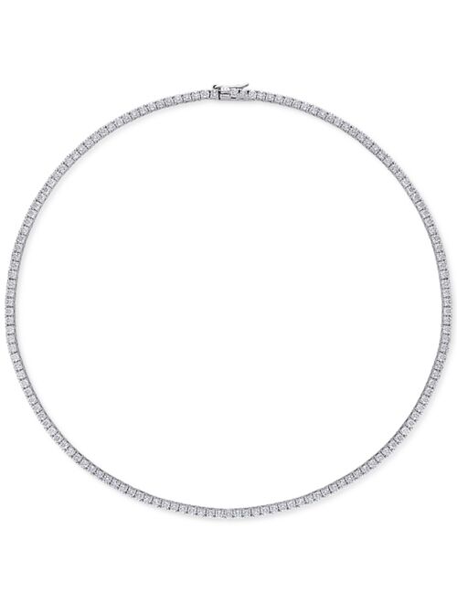 Macy's Lab-Created Moissanite 17" Tennis Necklace (12-1/2 ct. t.w.) in Sterling Silver