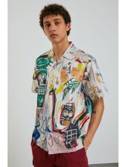 Basquiat UO Exclusive Allover Print Camp Collar Shirt