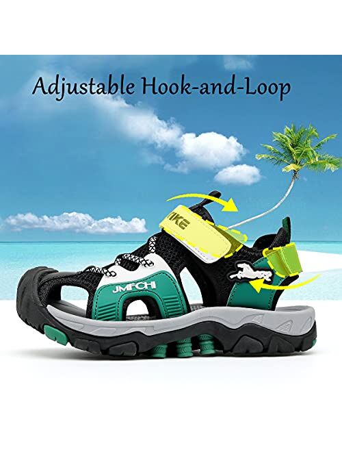 Jmfchi Boys Girls Sports Sandals Summer Kids Closed Toe Outdoor Sandals Athletic Water Shoes Sandals Child Pool Beach Sandals Quick Drying Slip Resistant