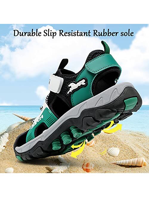 Jmfchi Boys Girls Sports Sandals Summer Kids Closed Toe Outdoor Sandals Athletic Water Shoes Sandals Child Pool Beach Sandals Quick Drying Slip Resistant