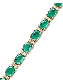 Collection Velvet Bleu by EFFY® Emerald (9-1/3 ct. t.w.) and Diamond (1/4 ct. t.w.) Tennis Bracelet in 14k Gold (Also Available in Brasilica by EFFY® Sapphire)