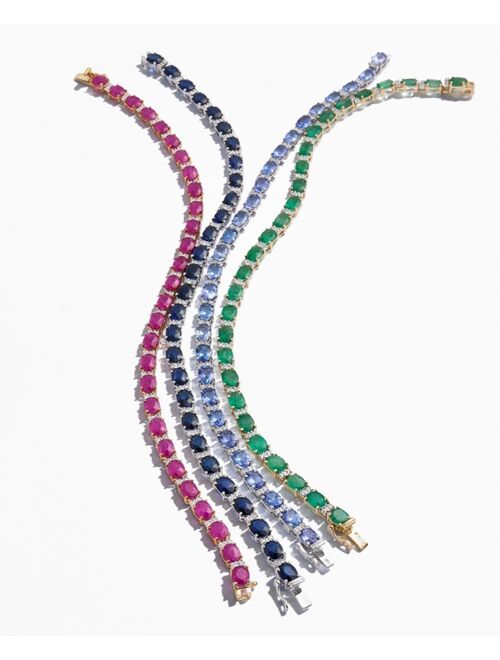 EFFY Collection Velvet Bleu by EFFY® Emerald (9-1/3 ct. t.w.) and Diamond (1/4 ct. t.w.) Tennis Bracelet in 14k Gold (Also Available in Brasilica by EFFY® Sapphire)