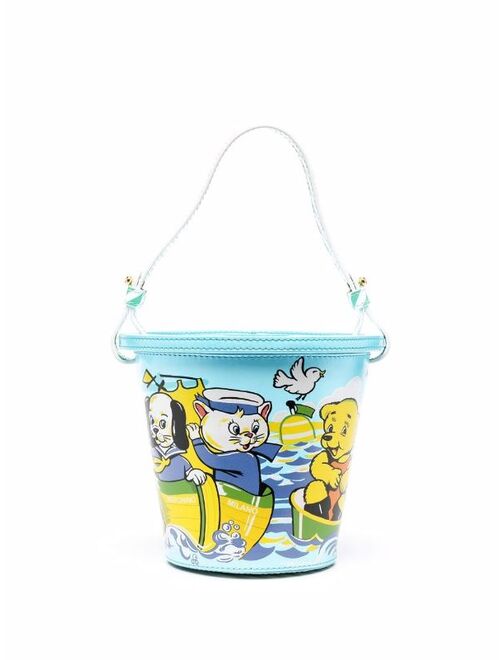 Moschino graphic-print bucket bag