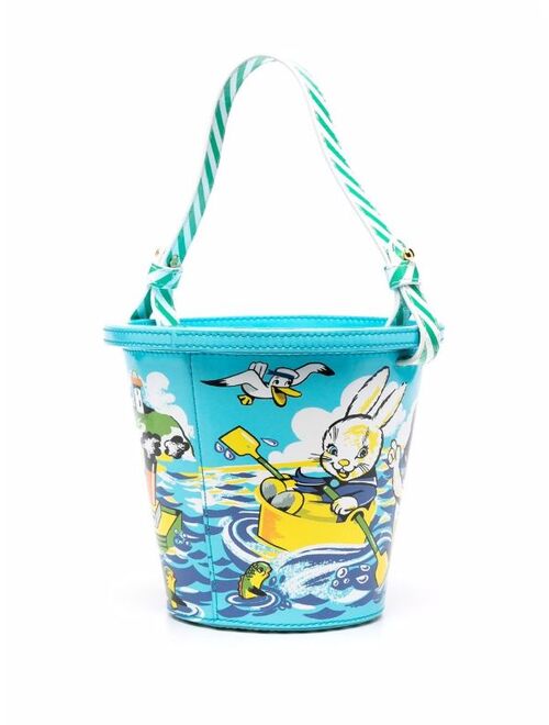 Moschino graphic-print bucket bag