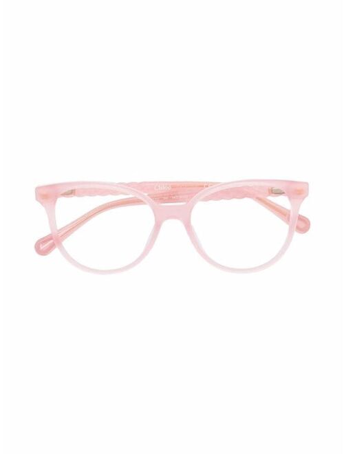 Chloé Kids cat-eye braided frame glasses