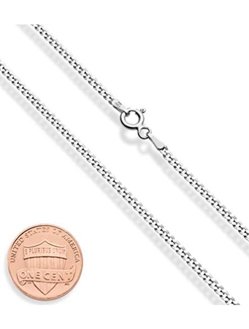 Miabella Solid 925 Sterling Silver Italian 2.5mm Diamond Cut Cuban Link Curb Chain Necklace for Women Men, Made in Italy