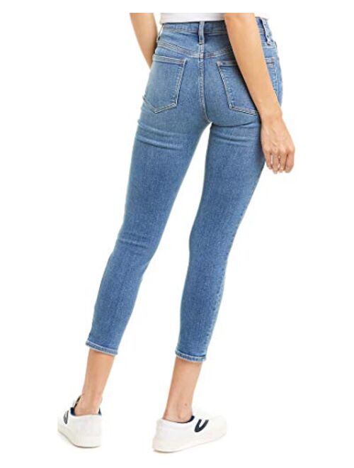 Madewell 9" High-Rise Skinny Crop Button Front in Dewey Wash