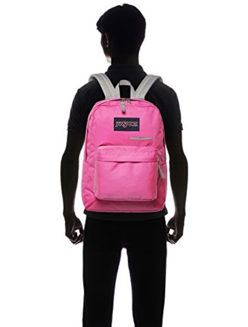 JanSport Digibreak Backpack - Fluorescent Pink / 16.7"H x 13"W x 8.5"D