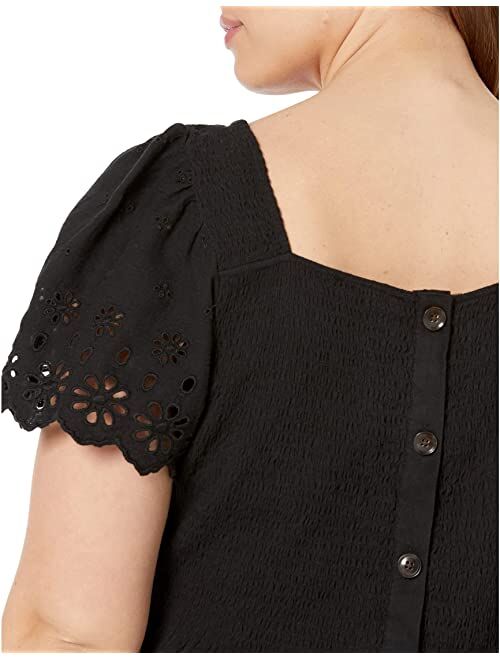 Madewell Plus Size Mai Top in Smocked Eyelet