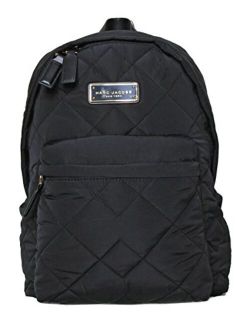 black quilted backpack M0011321, 11.5" (L) x 14" (H) x 4" (W)