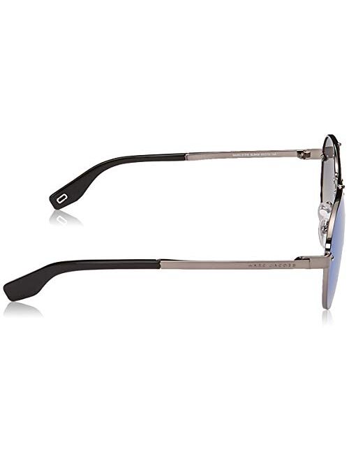 Marc Jacobs Marc 317/S 6LB KM Ruthenium Metal Aviator Sunglasses Blue Mirror Lens