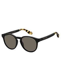 Marc 351/S Round Sunglasses, Black/Gray, 52mm, 19mm