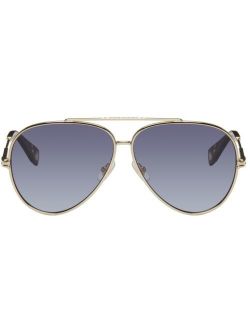 Gold Metal 60mm Aviator Sunglasses