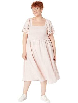 Plus Size Lucie Dress with Sleeve Embroidery