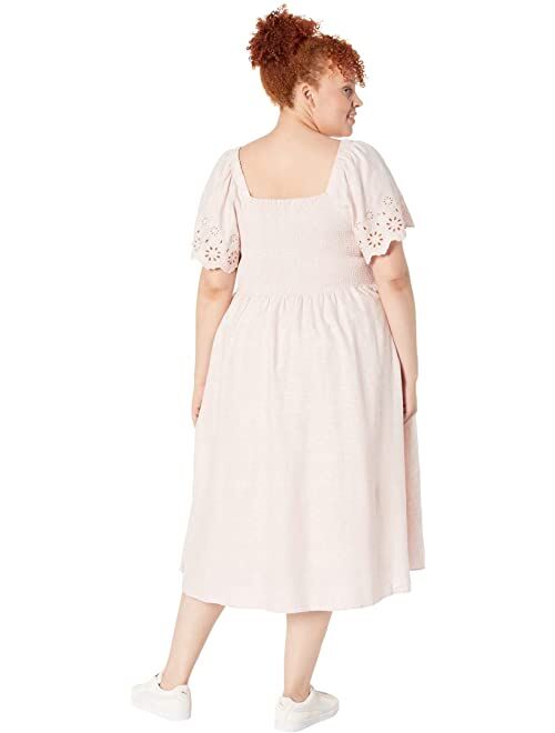 Madewell Plus Size Lucie Dress with Sleeve Embroidery