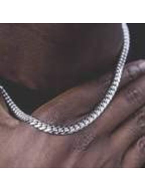 The GLD Shop 6MM Miami Cuban Chain Necklace 16" 18" 20" - White Gold