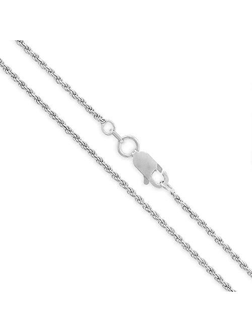 Royal Phase Authentic 925 Sterling Silver Diamond Cut Rope Chain Necklace, Sterling Silver Chain, Sterling Silver Necklace 1MM 1.3MM 2MM 2.5MM 3MM 3.5MM 4MM 5MM Twisted B