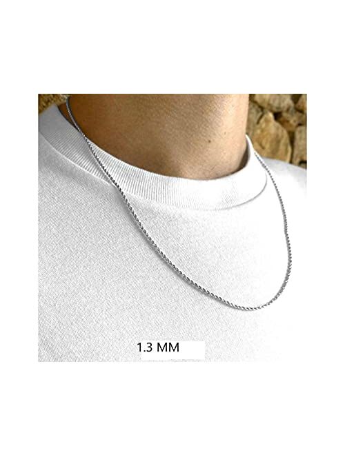 Royal Phase Authentic 925 Sterling Silver Diamond Cut Rope Chain Necklace, Sterling Silver Chain, Sterling Silver Necklace 1MM 1.3MM 2MM 2.5MM 3MM 3.5MM 4MM 5MM Twisted B