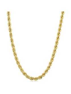 Kooljewelry 14k Yellow Gold Filled 3.2mm Rope Chain Necklace (16, 18, 20, 22, 24, 26, 30 or 36 inch)