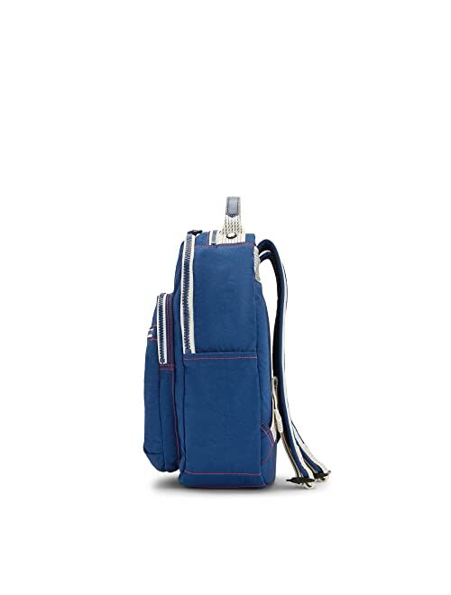 Kipling Women's Seoul Backpack, Tablet Sleeve, Admiral Blue Block, 10''L x 13.75''H x 6.25''D