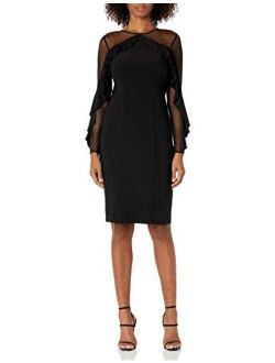 Women's One Piece Short Cocktail Laced Sleeve Dress
