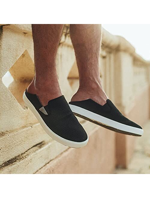 OLUKAI Lae'ahi Men's Slip On Sneakers, Lightweight Barefoot Feel & Breathable Mesh, Water Resistant Heel & Wet Grip Rubber Soles, Removable Gel Insert