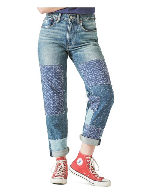 Lucky Brand Print-Patch Roll-Cuff Jeans