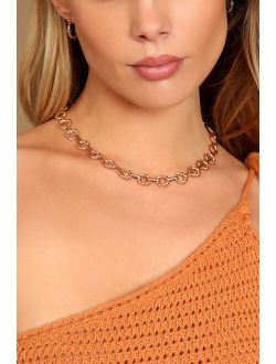 Link My Love Gold Chain Choker Necklace